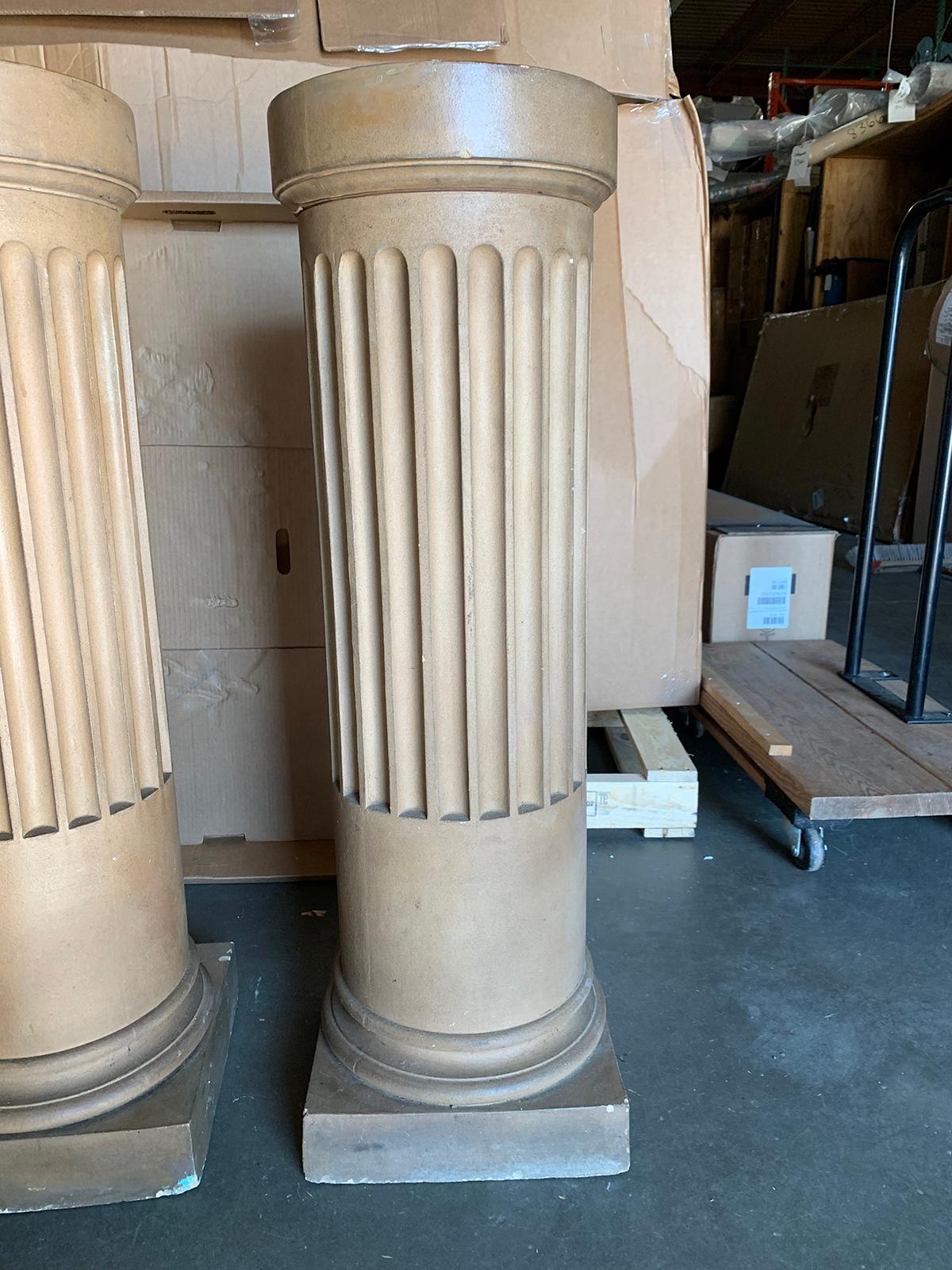 Pair of 19th Century English Faience Column Pedestals For Sale 2