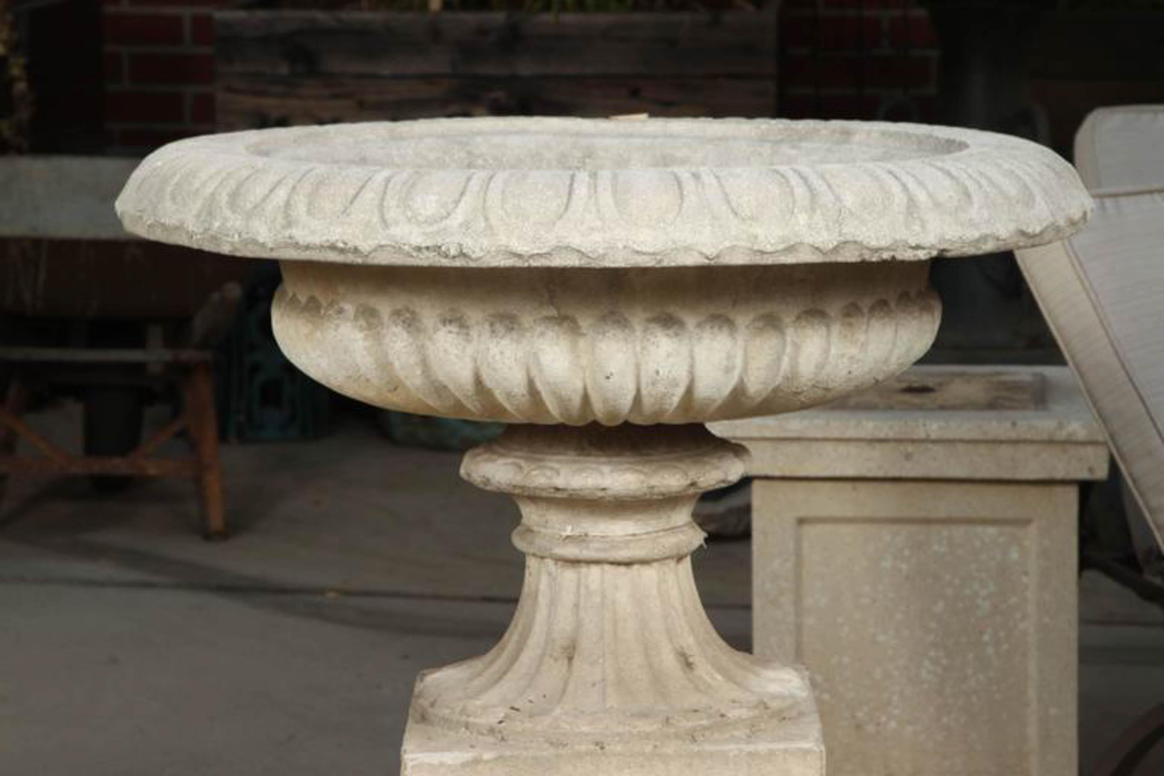 Cast Stone Pair of 19th Century English Garden Urns For Sale