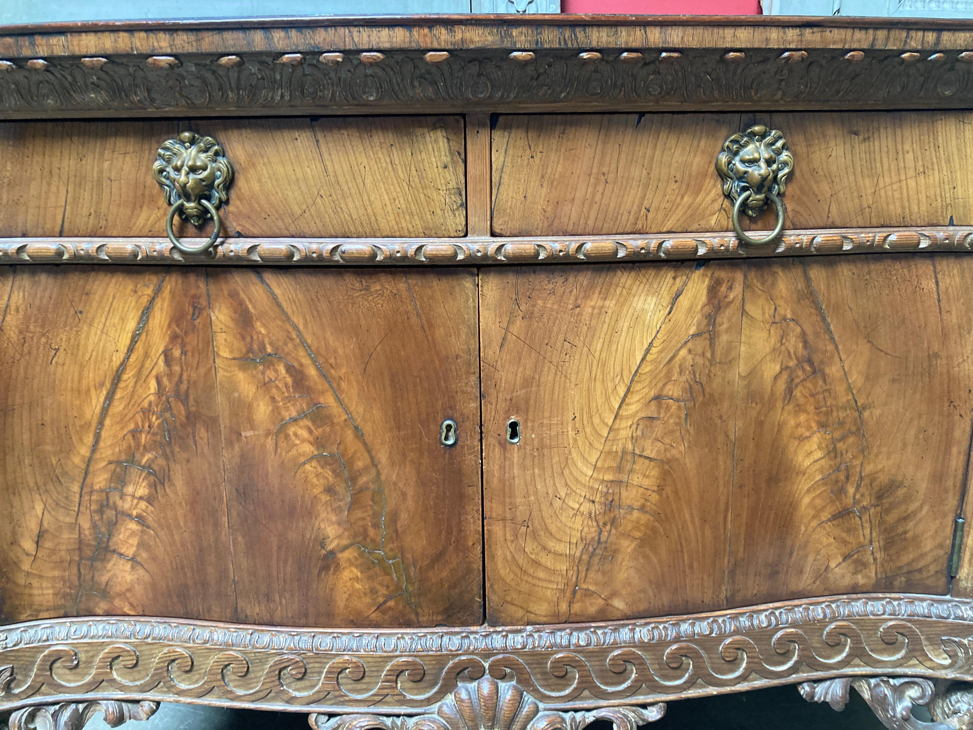 Brass Pair of 19th Century English George II Style Cabinets For Sale
