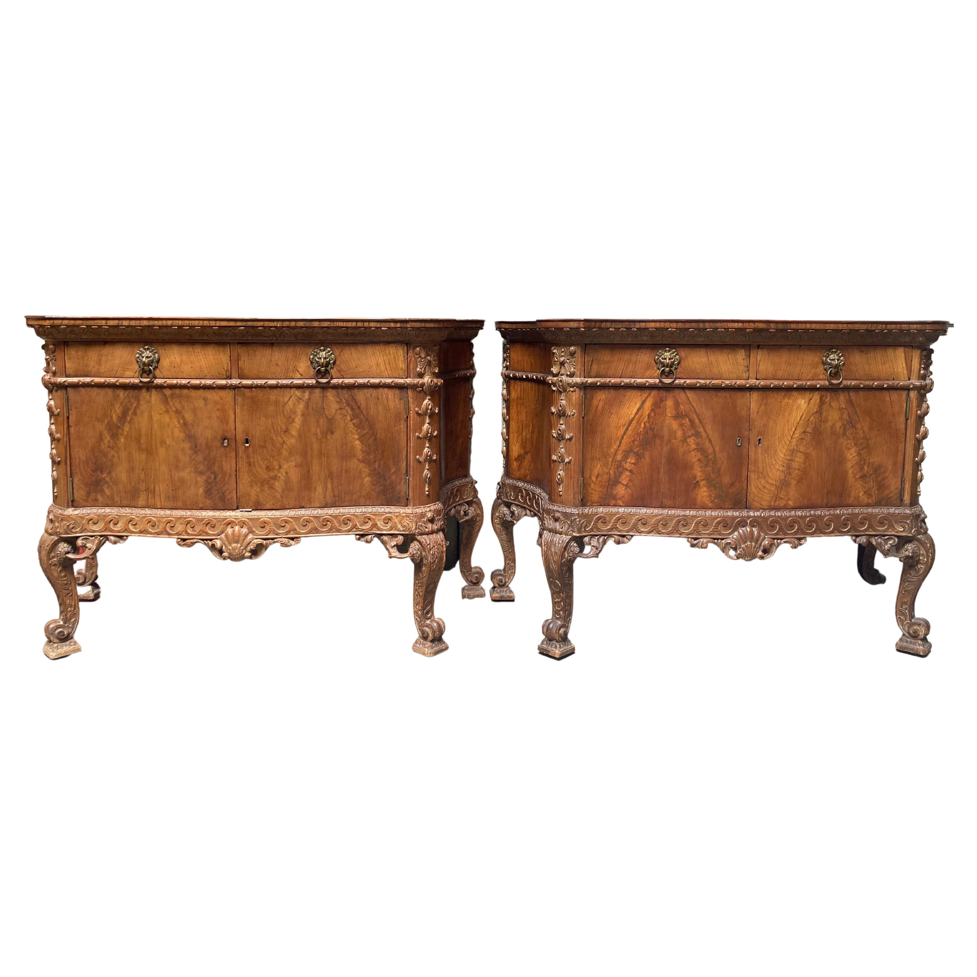 Pair of 19th Century English George II Style Cabinets For Sale