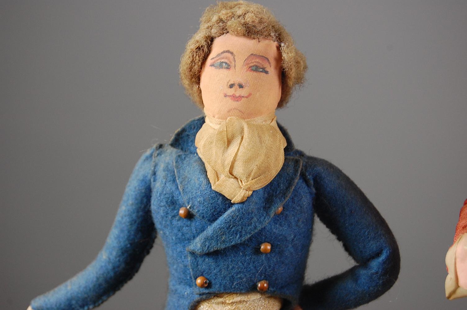 Pair of 19th Century English Georgian Dandy Figures In Fair Condition In Pease pottage, West Sussex