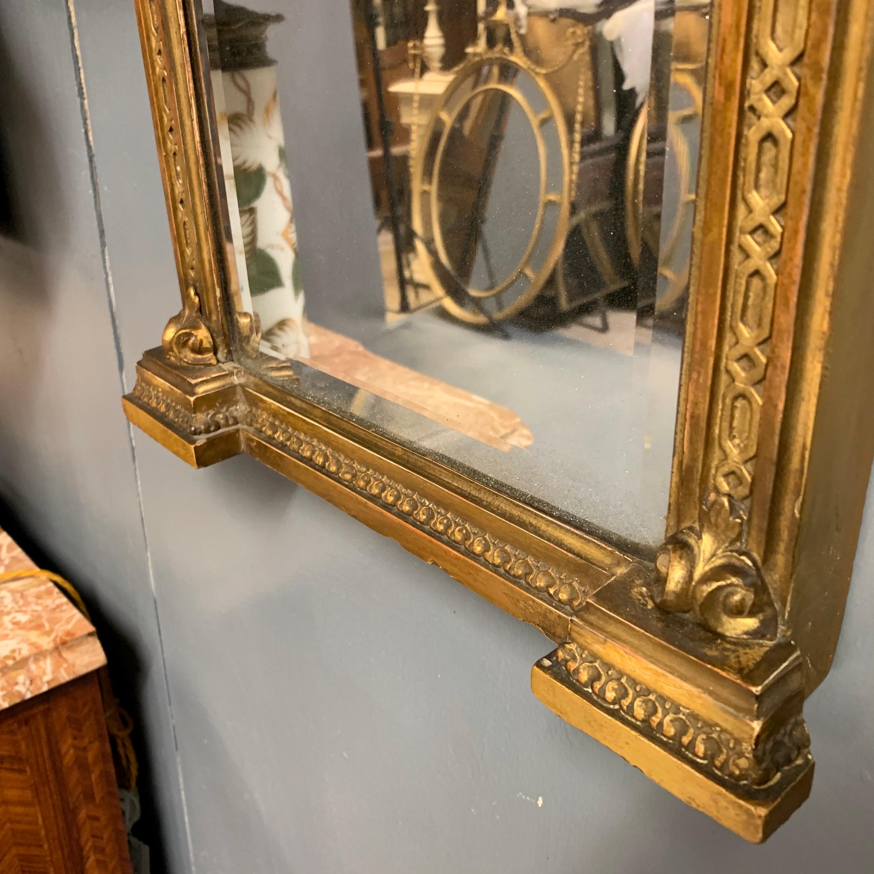 Pair of 19th Century English Gilt Pier Mirrors with Original Bevelled Mirrors 5