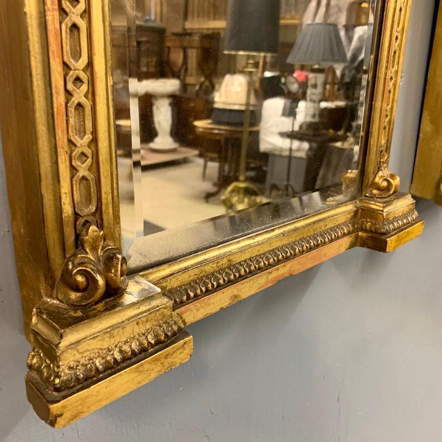 Pair of 19th Century English Gilt Pier Mirrors with Original Bevelled Mirrors 4
