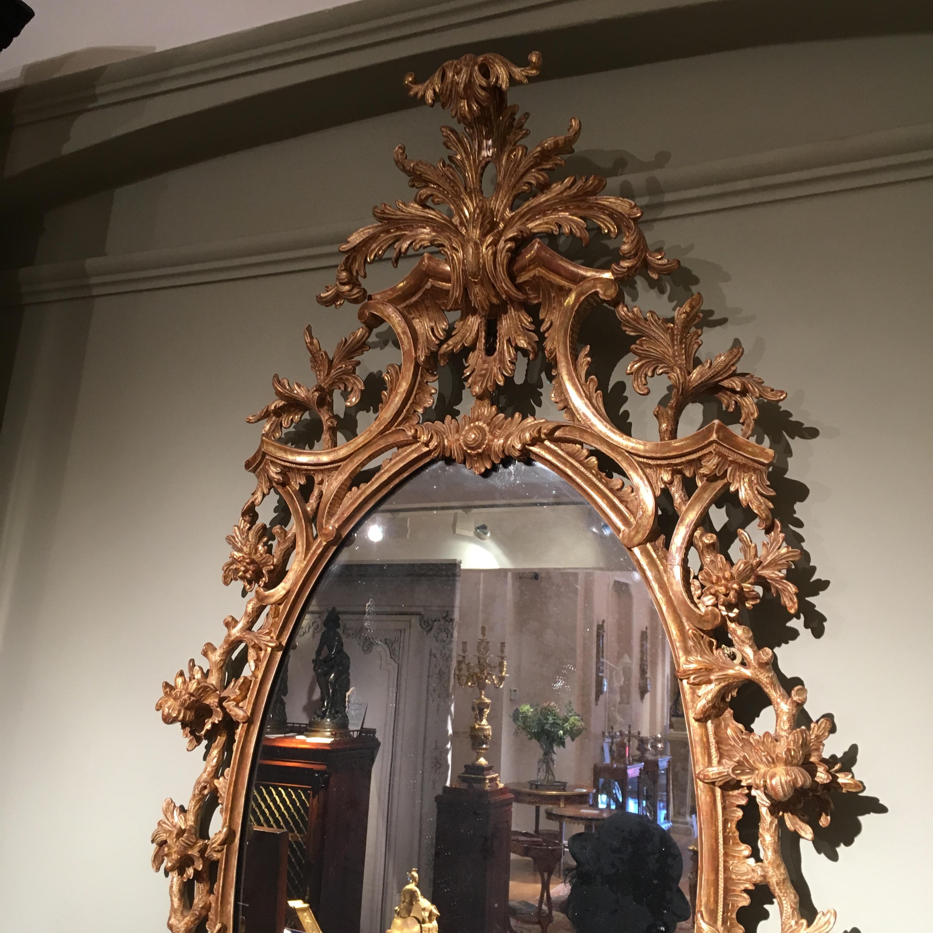 Pair of 19th Century English Giltwood Mirrors in the George III Style 1