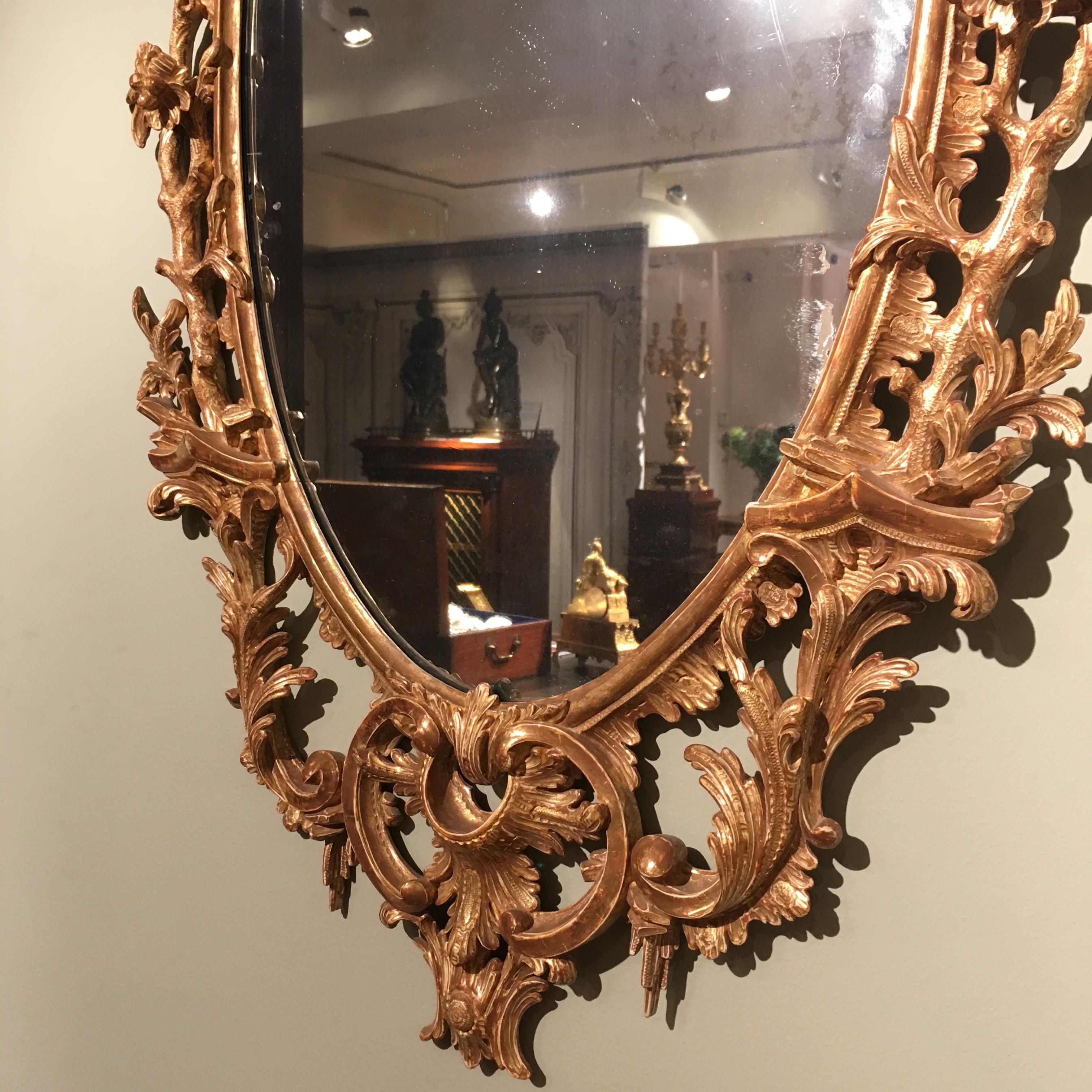 Pair of 19th Century English Giltwood Mirrors in the George III Style 2