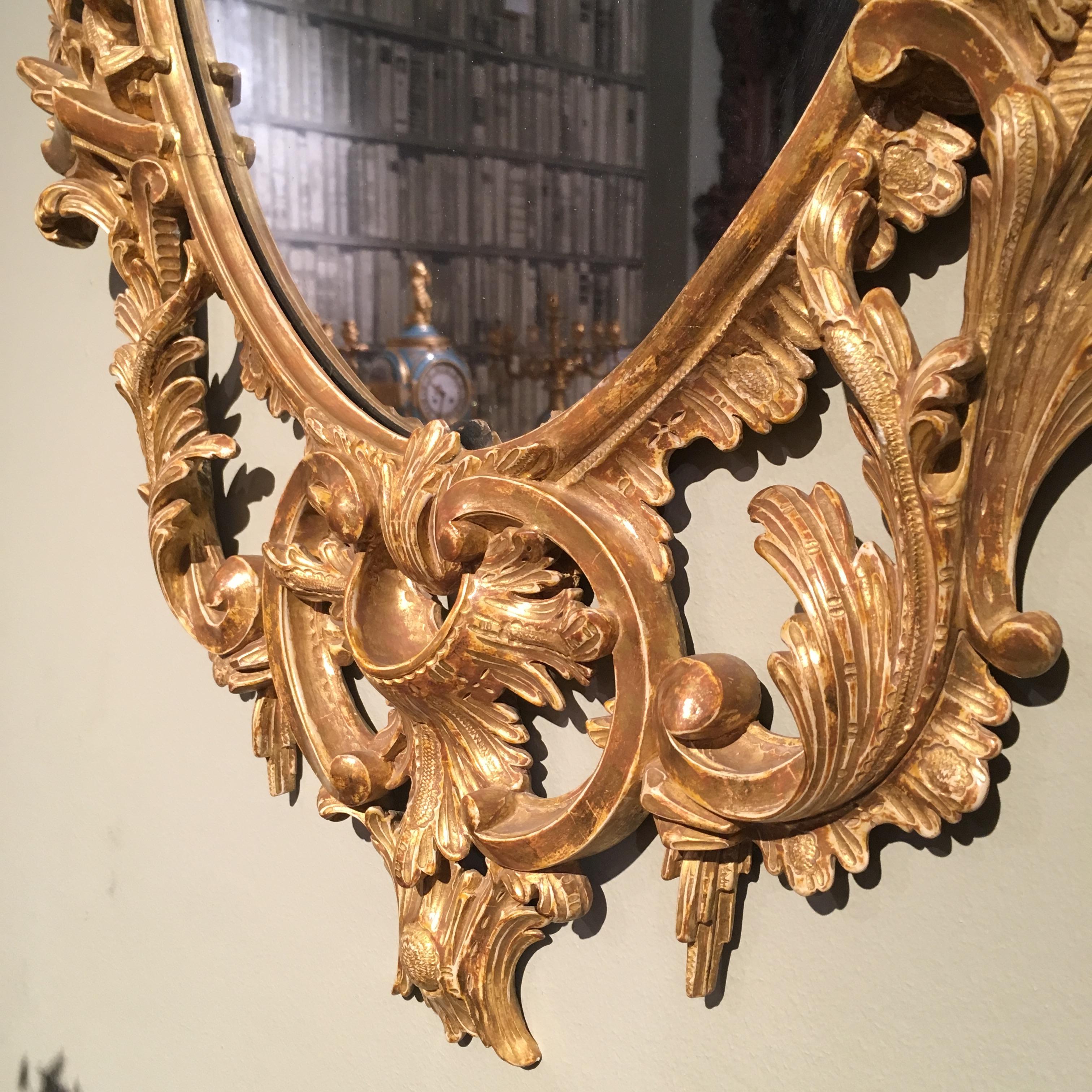 Pair of 19th Century English Giltwood Mirrors in the George III Style 5