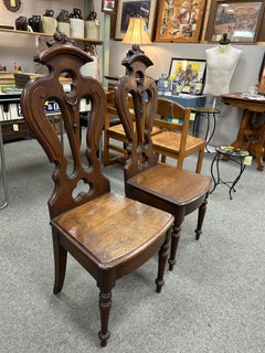 Pair of 19th Century English Hall Chairs