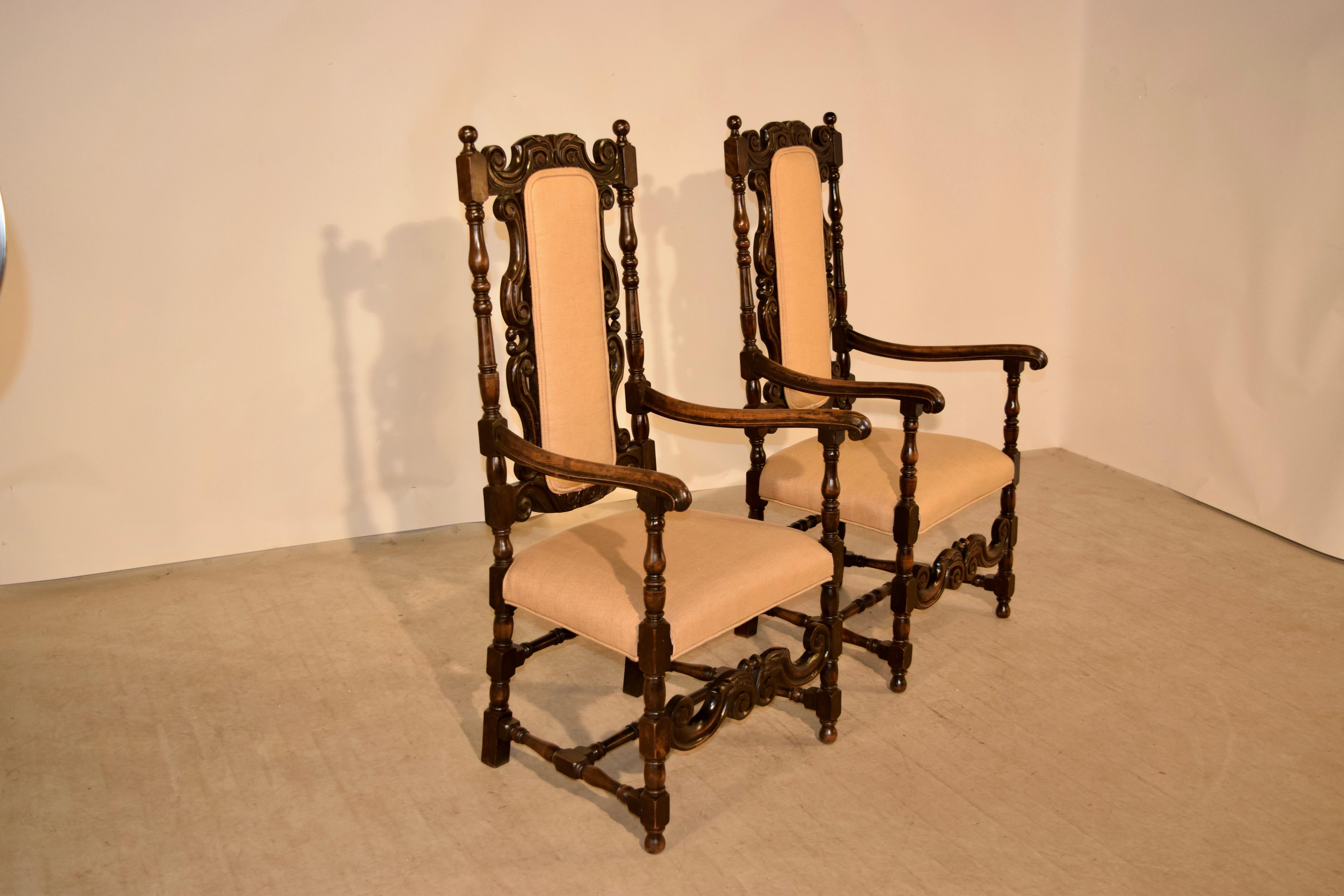 Victorian Pair of 19th Century English Hall Chairs
