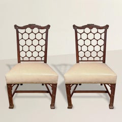 Pair of 19th Century English Honeycomb-Back Chairs