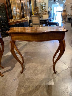 Pair of 19th Century English Inlaid Mahogany Consoles