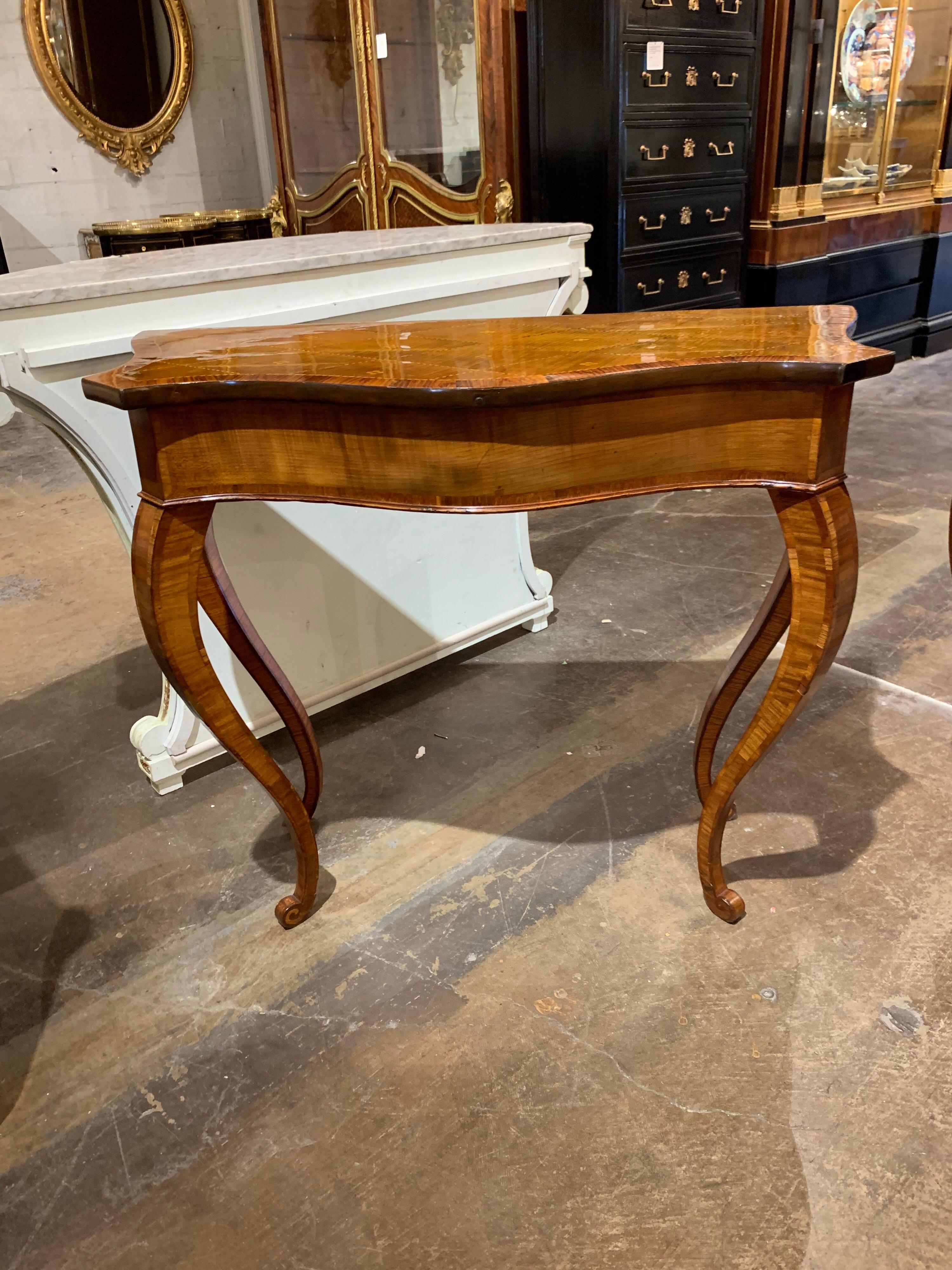 Inlay Pair of 19th Century English Inlaid Mahogany Consoles