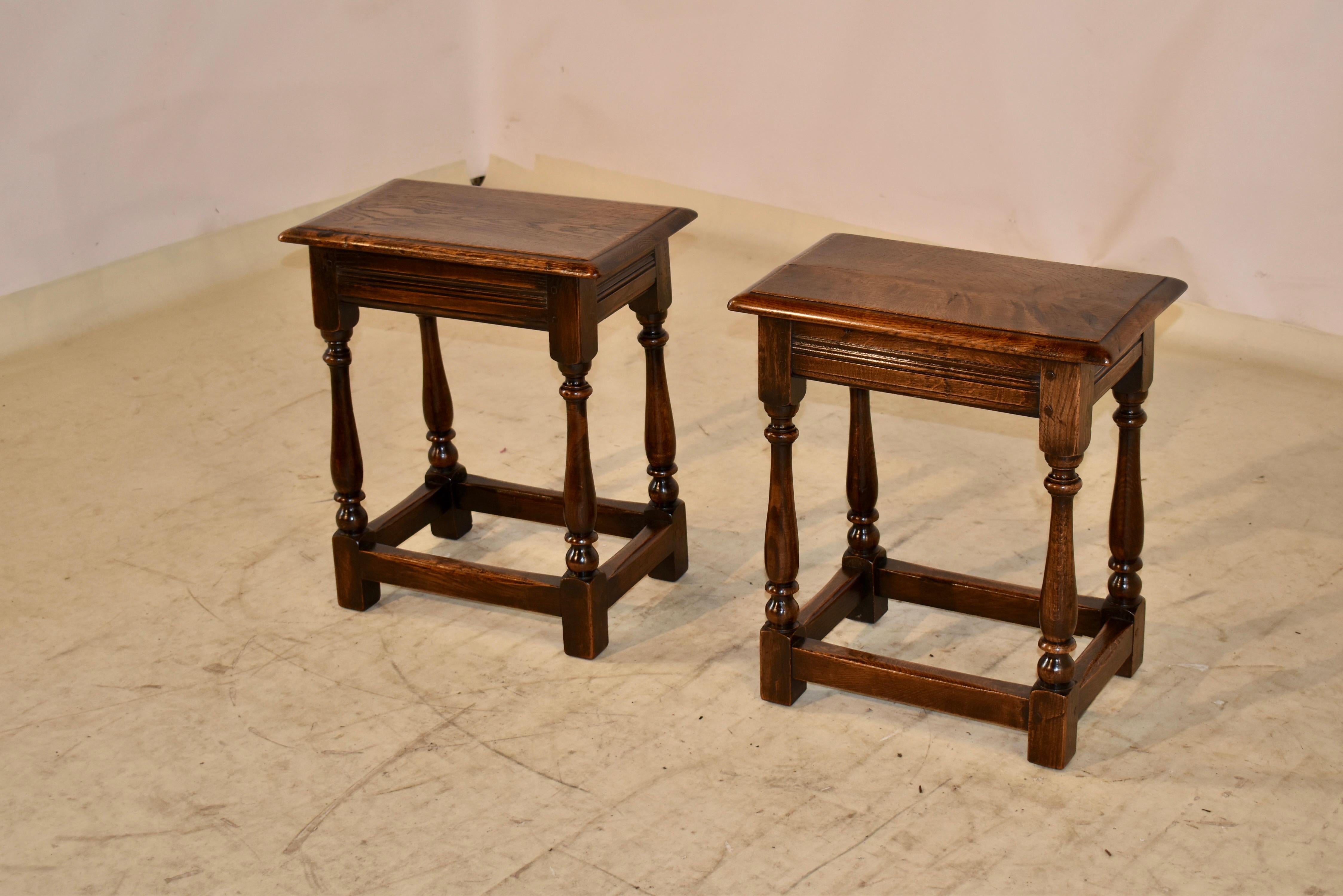 Pair of 19th Century English Joint Stools In Good Condition In High Point, NC