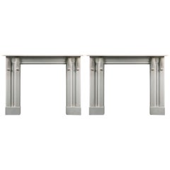 Pair of 19th Century English, Late Regency, Statuary Marble Fireplaces