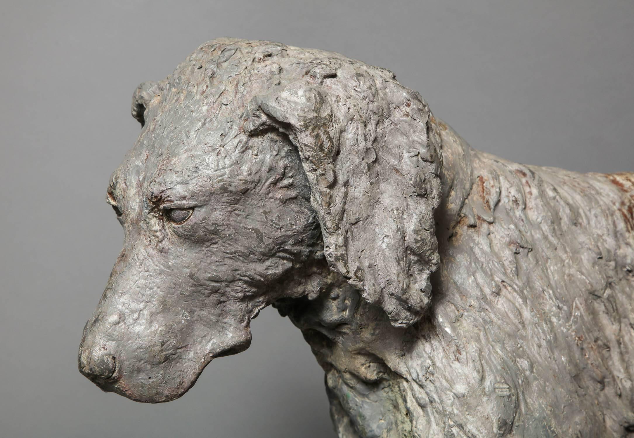 Pair of 19th Century English Lead Dogs In Fair Condition For Sale In Greenwich, CT