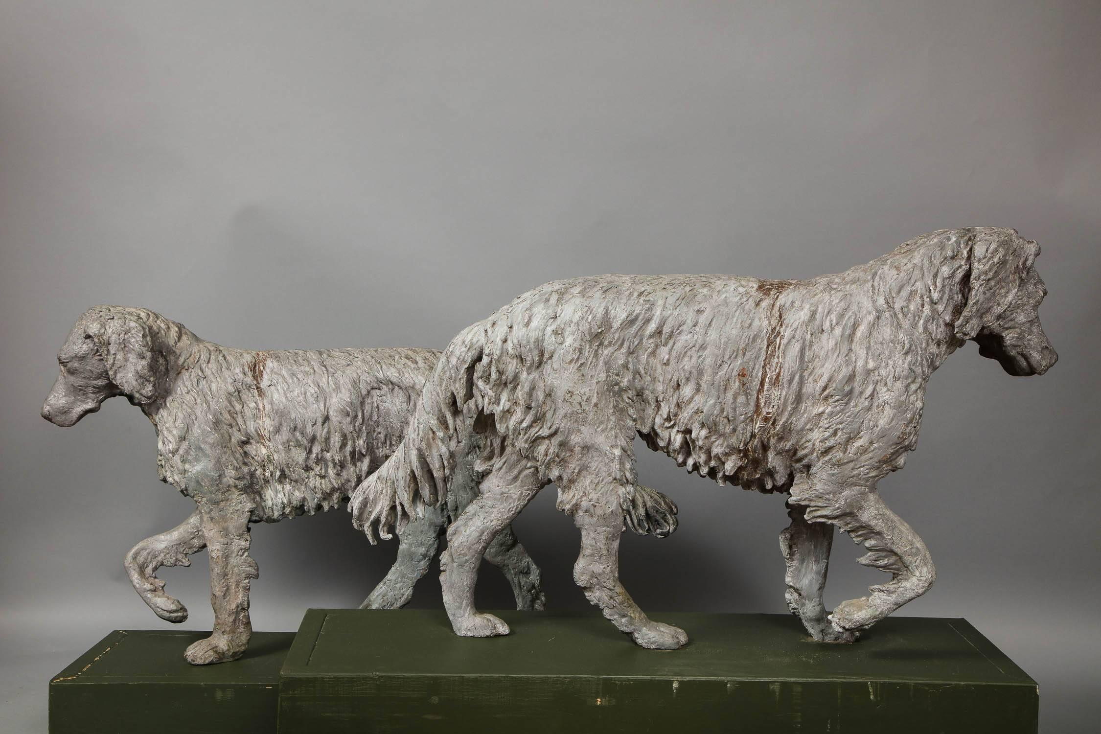 Pair of 19th Century English Lead Dogs For Sale 4