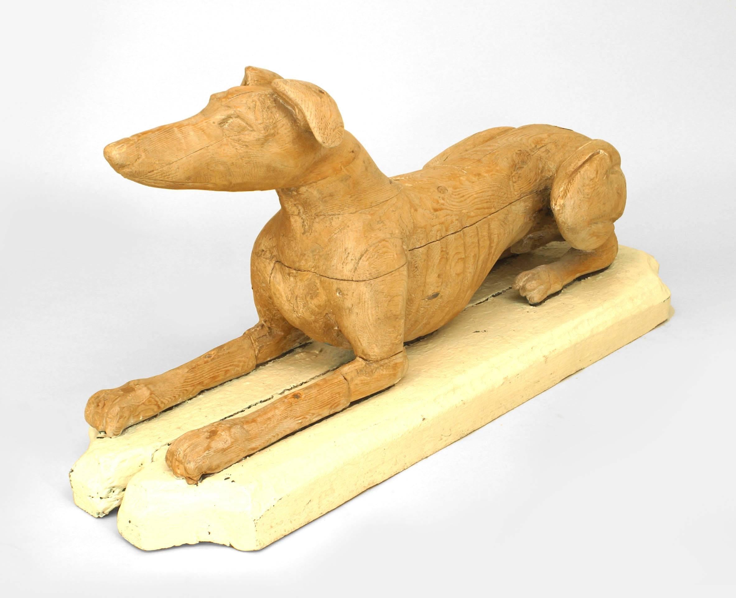 Pair of 19th Century English Life-Sized Dog Sculptures In Good Condition In New York, NY