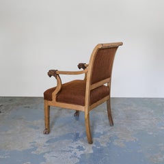 Pair of 19th Century English Lion Paw Chairs