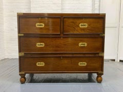 Pair of 19th Century English Mahogany Campaign Chests