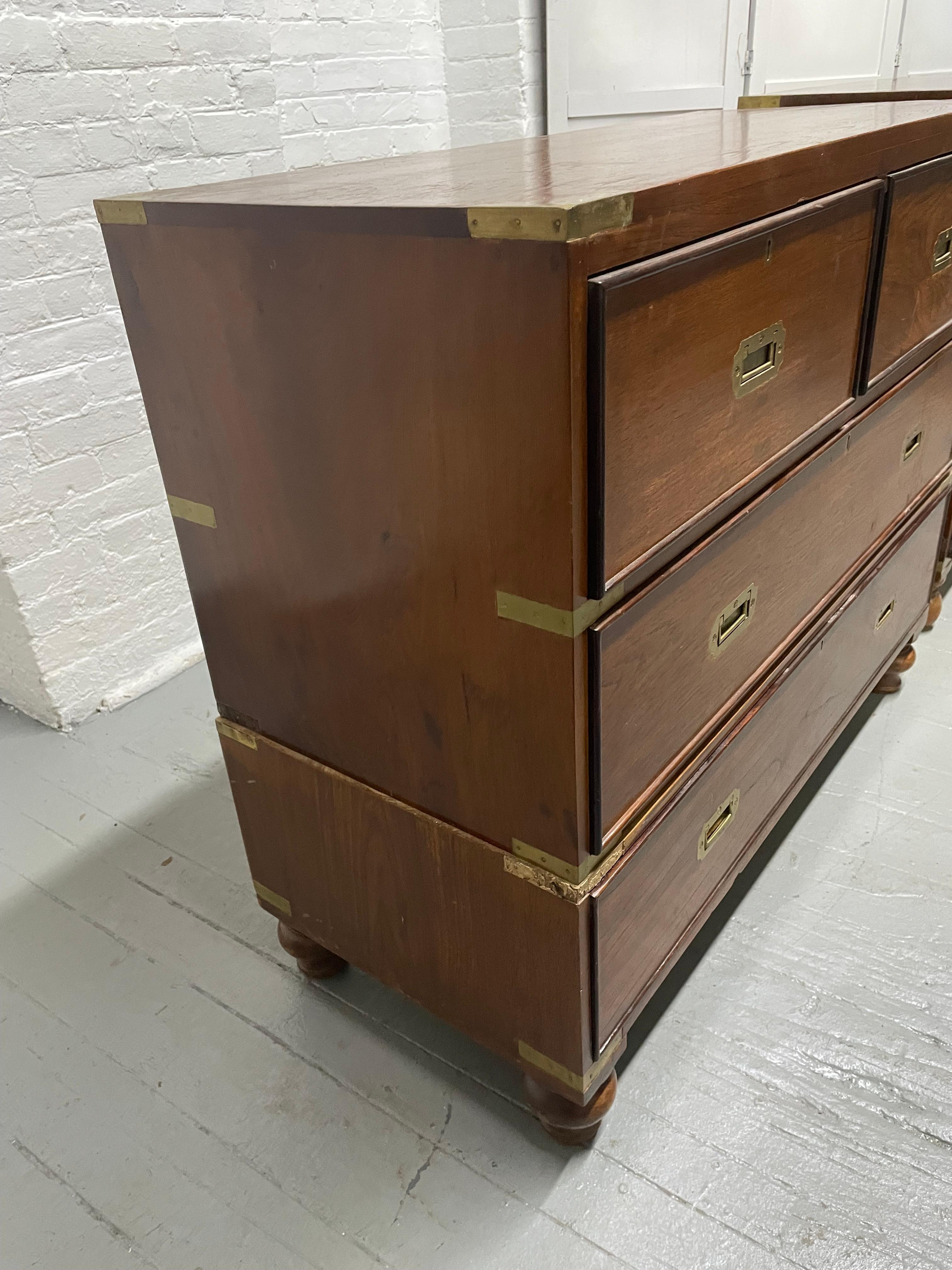 Pair of 19th Century English Mahogany Campaign Chests For Sale 2