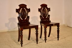 Pair of 19th Century English Mahogany Hall Chairs