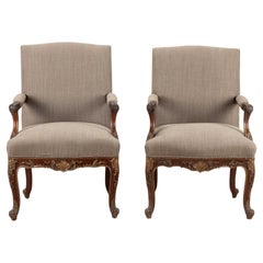 Coppia di poltrone aperte in mogano inglese del XIX secolo