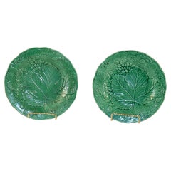 Pair of 19th Century English Majolica Plates