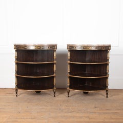 Pair of 19th Century English Marble Top Corner Cabinets