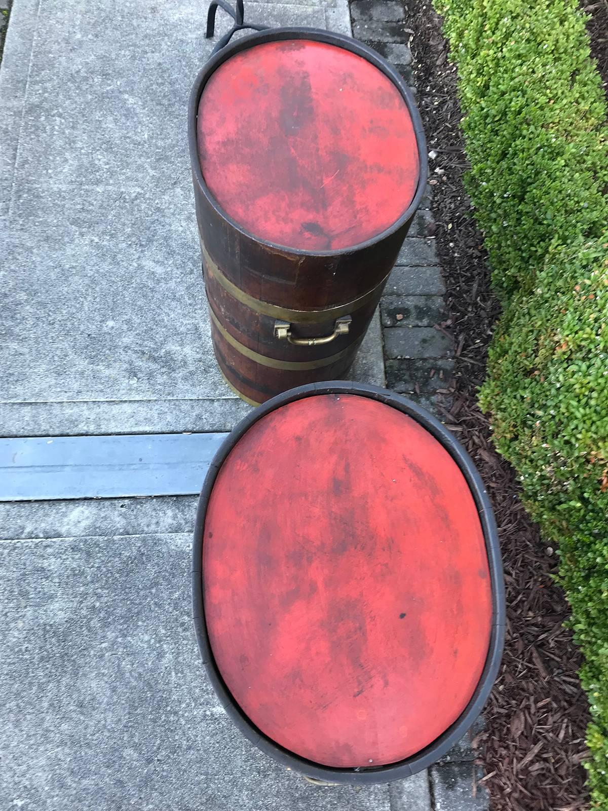 Pair of 19th Century English Oak Barrels as Tables 1