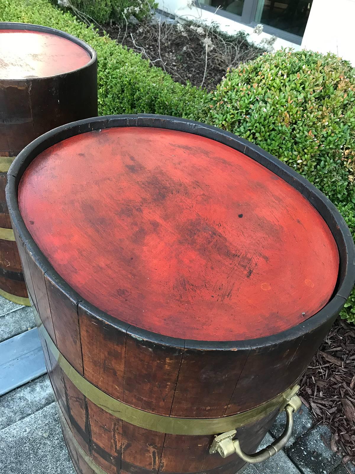 Pair of 19th Century English Oak Barrels as Tables 2