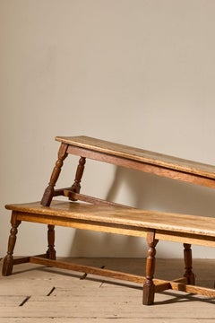 Pair of 19th Century English oak benches