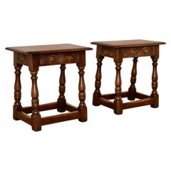 Pair of 19th Century English Oak Joint Stools Pair of 19th Century English Oak Joint Stools