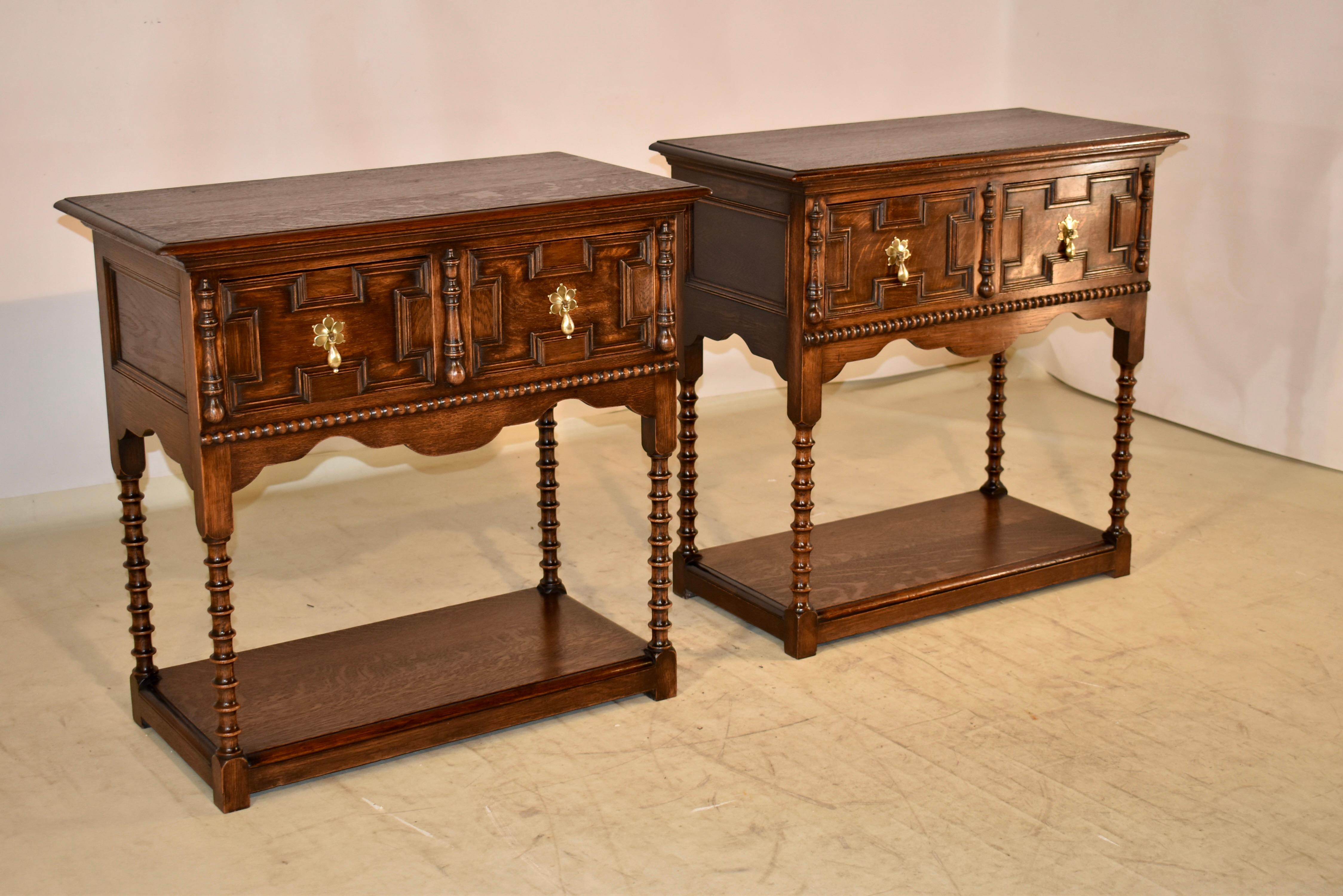 Victorian Pair of 19th Century English Oak Sideboards