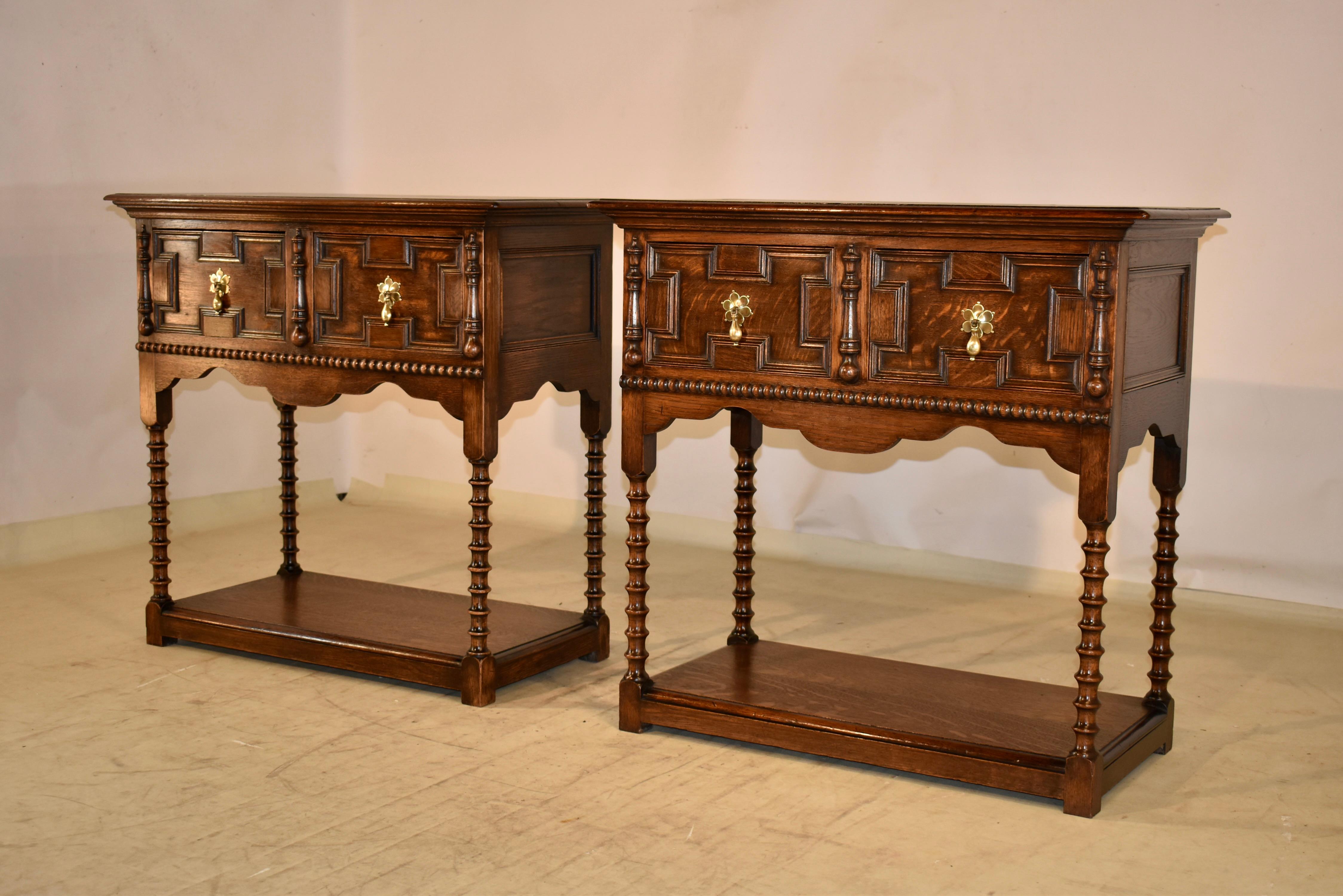 Pair of 19th Century English Oak Sideboards 1