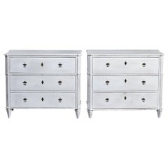 Pair of 19th Century English Pine Chests with New Paint