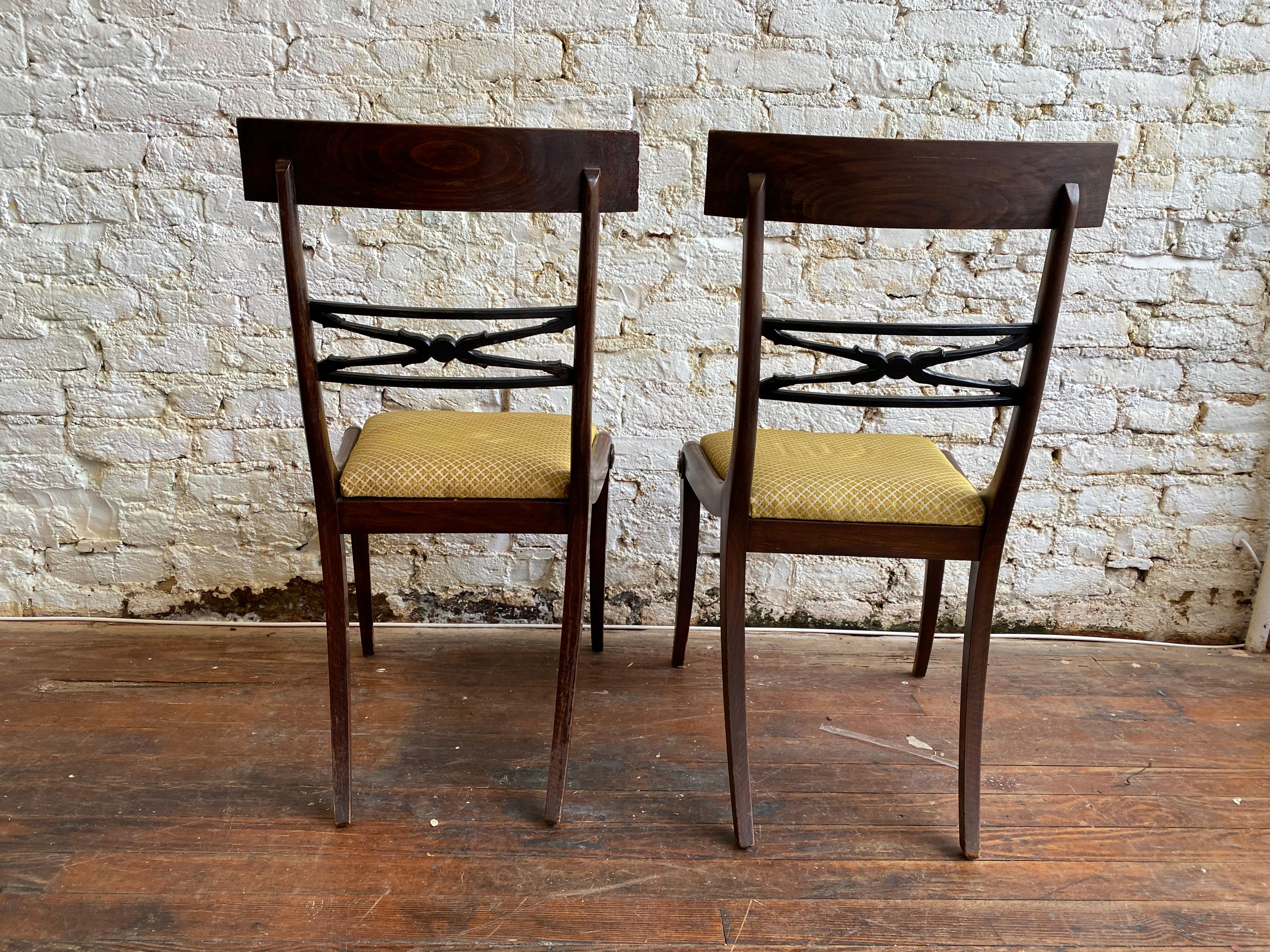 19th Century English Regency Faux Rosewood Chairs with Neoclassical Scenes, Pair 3