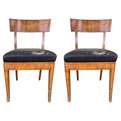 Pair of 19th Century English Regency Fruitwood Chairs