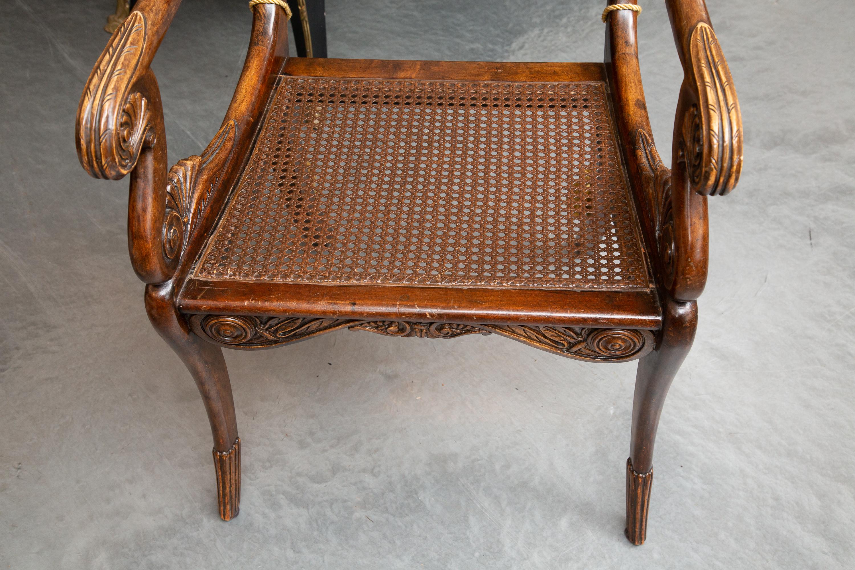 Pair of 19th Century English Regency Mahogany Arm Chairs For Sale 3