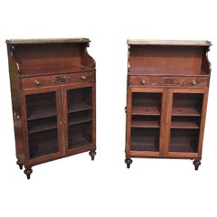 Antique Pair of 19th Century English Regency Mahogany Cabinets