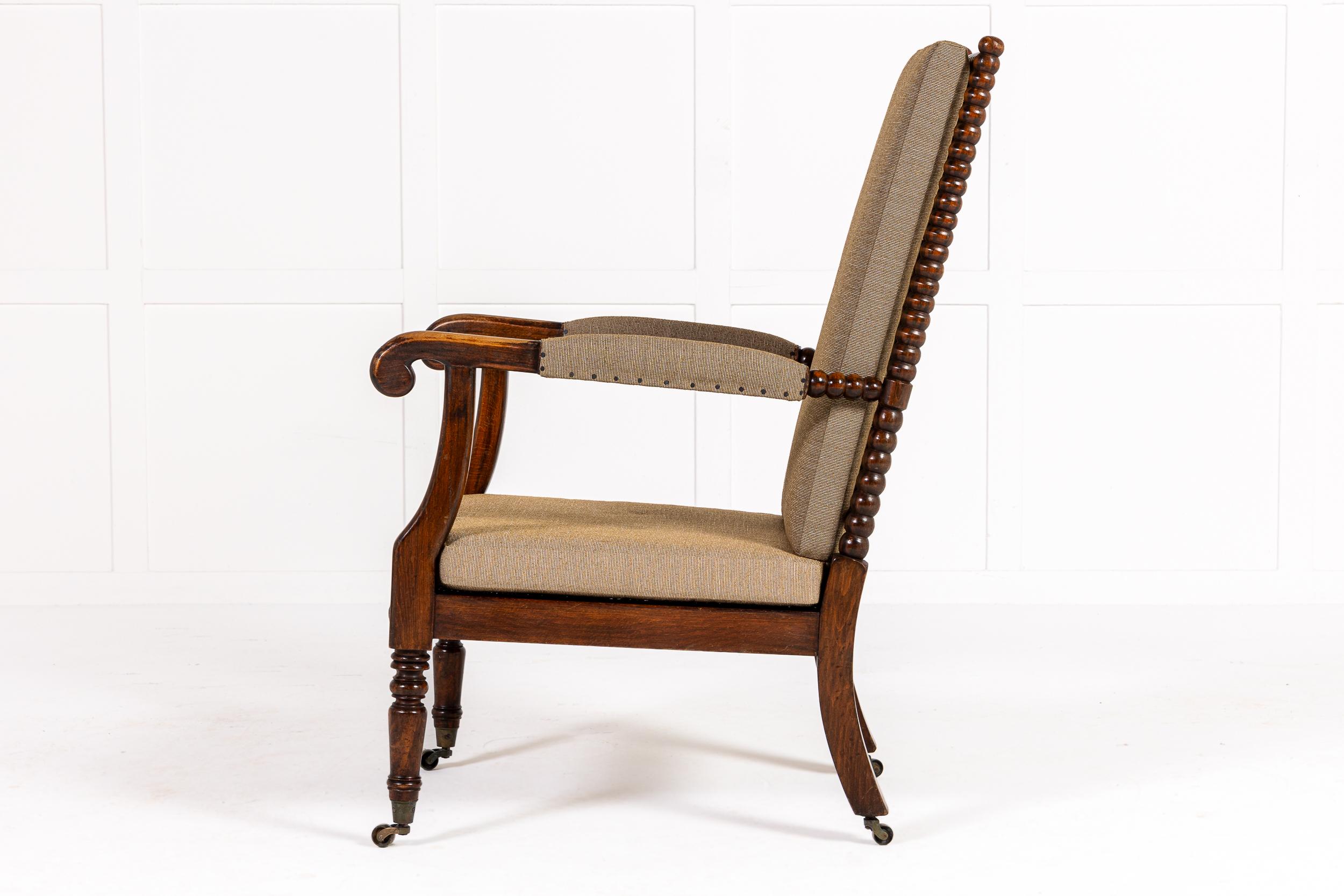 XIXe siècle Paire de fauteuils Bobbin tournés de la période Régence anglaise du 19ème siècle en vente