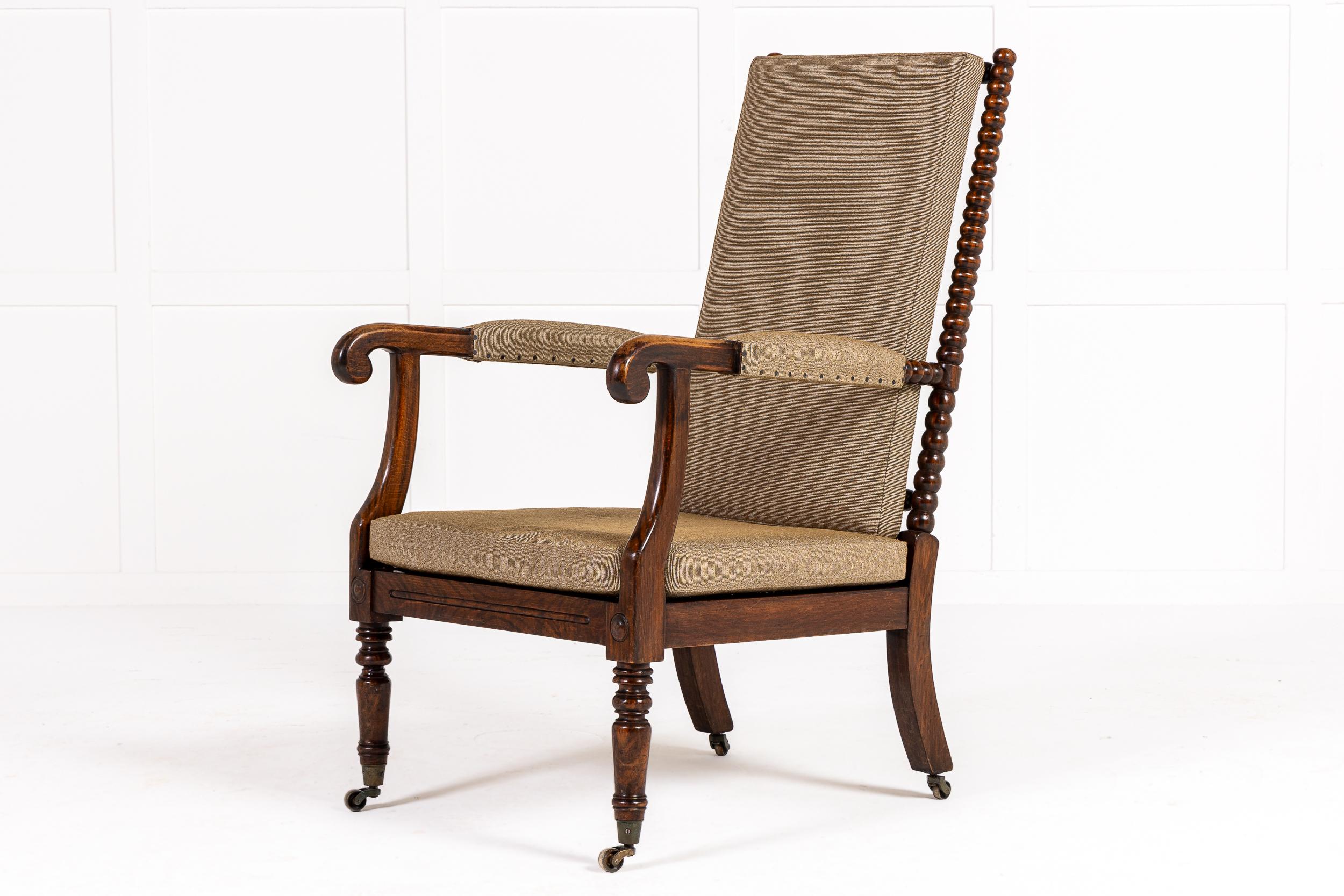 Paire de fauteuils Bobbin tournés de la période Régence anglaise du 19ème siècle en vente 2
