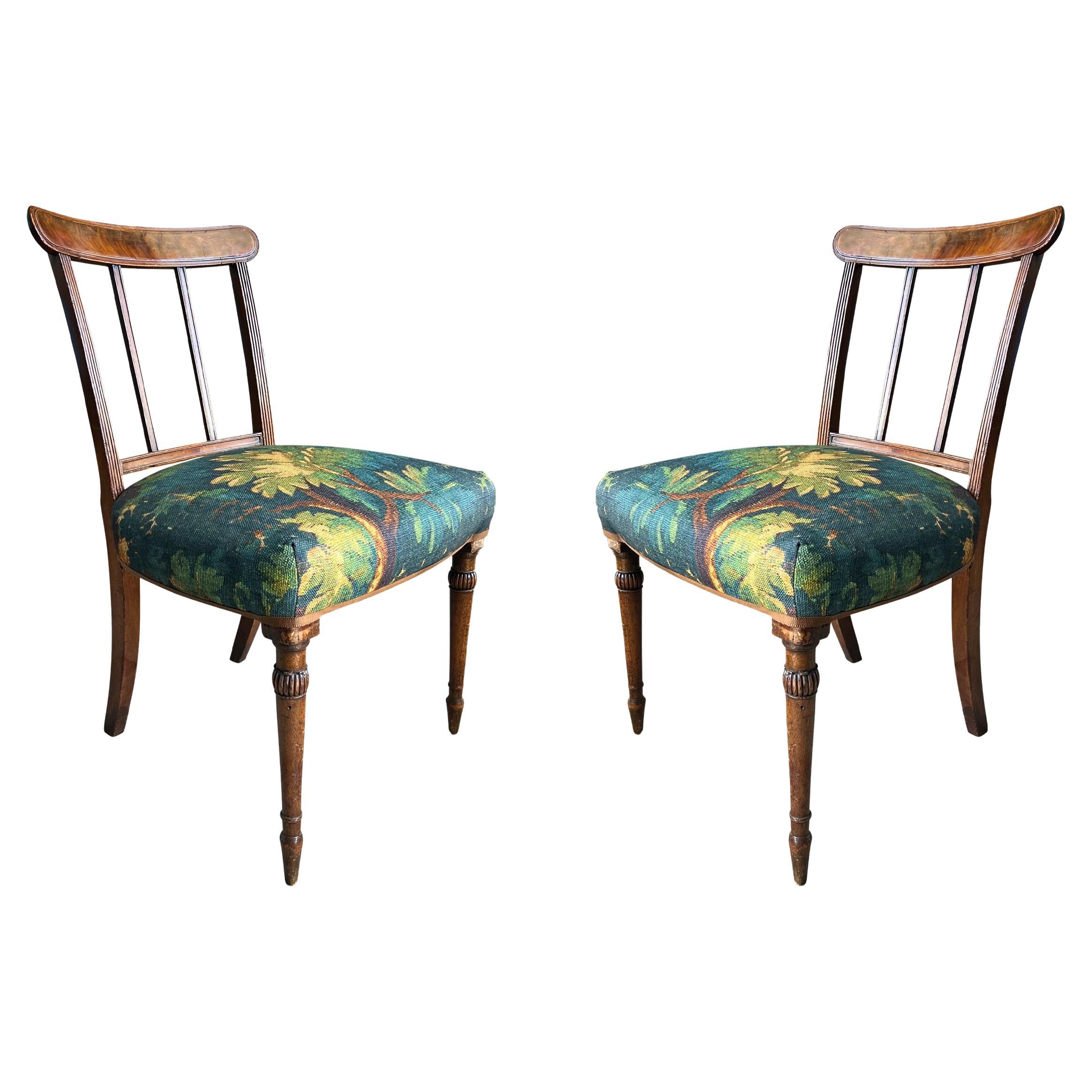 Pair of 19th Century English Regency Side Chairs For Sale