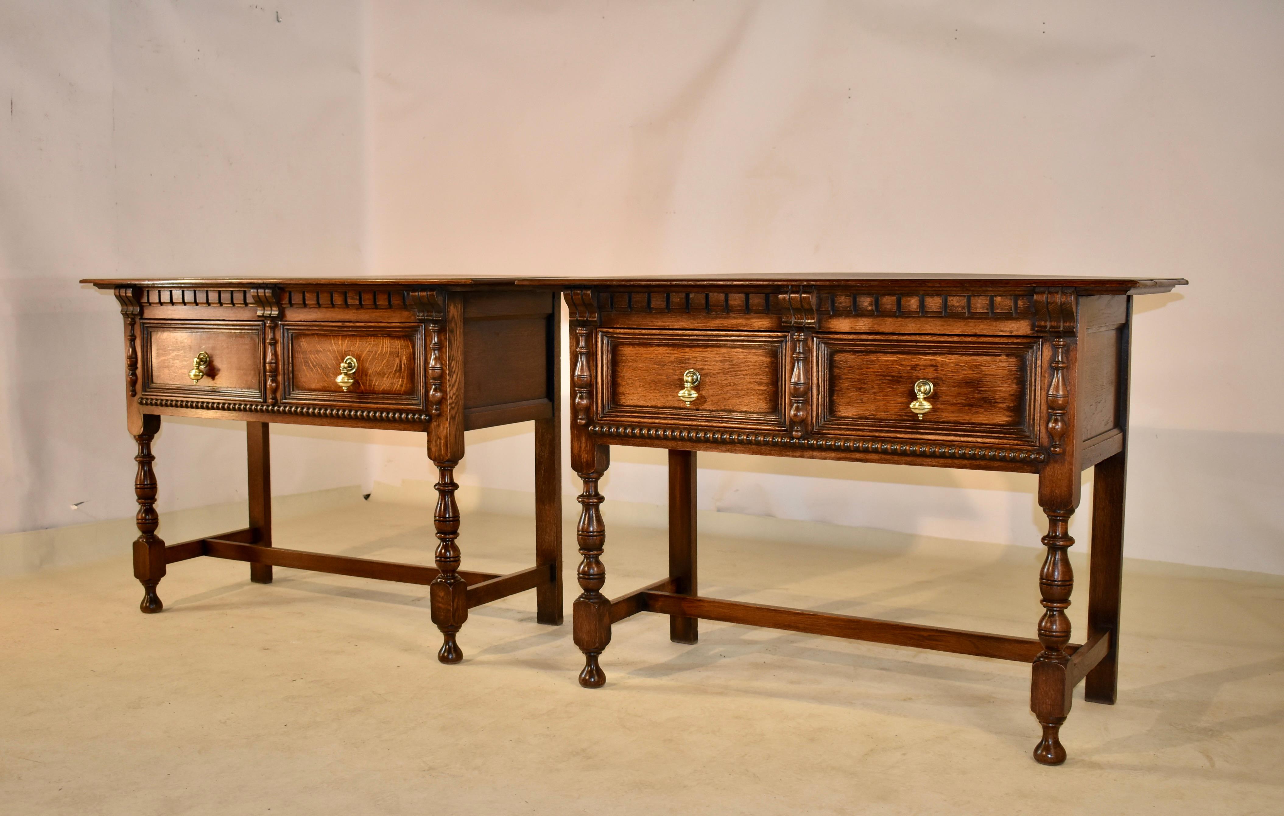 Oak Pair of 19th Century English Sideboards
