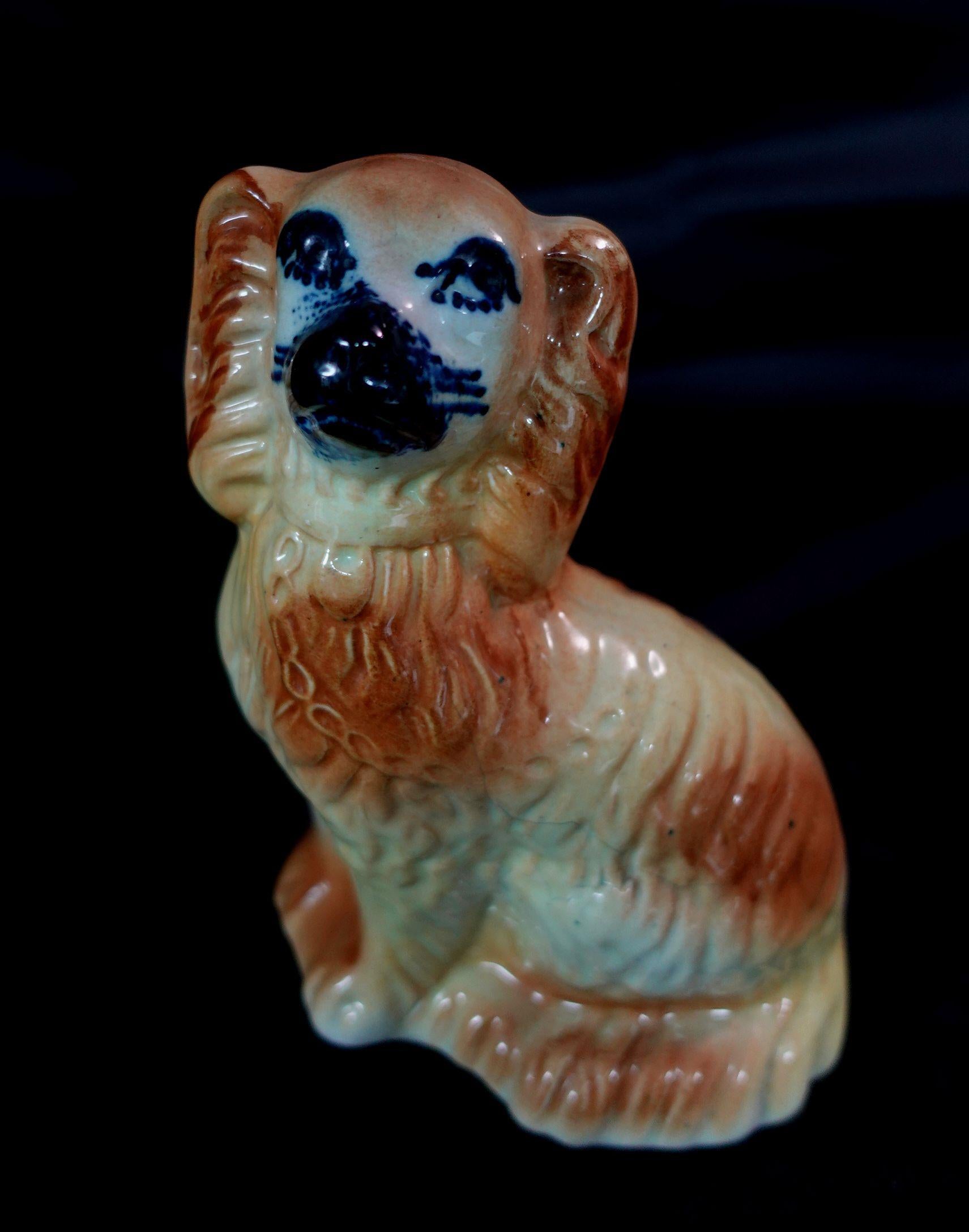 Pair of 19th Century English Staffordshire Dogs Figurines For Sale 1