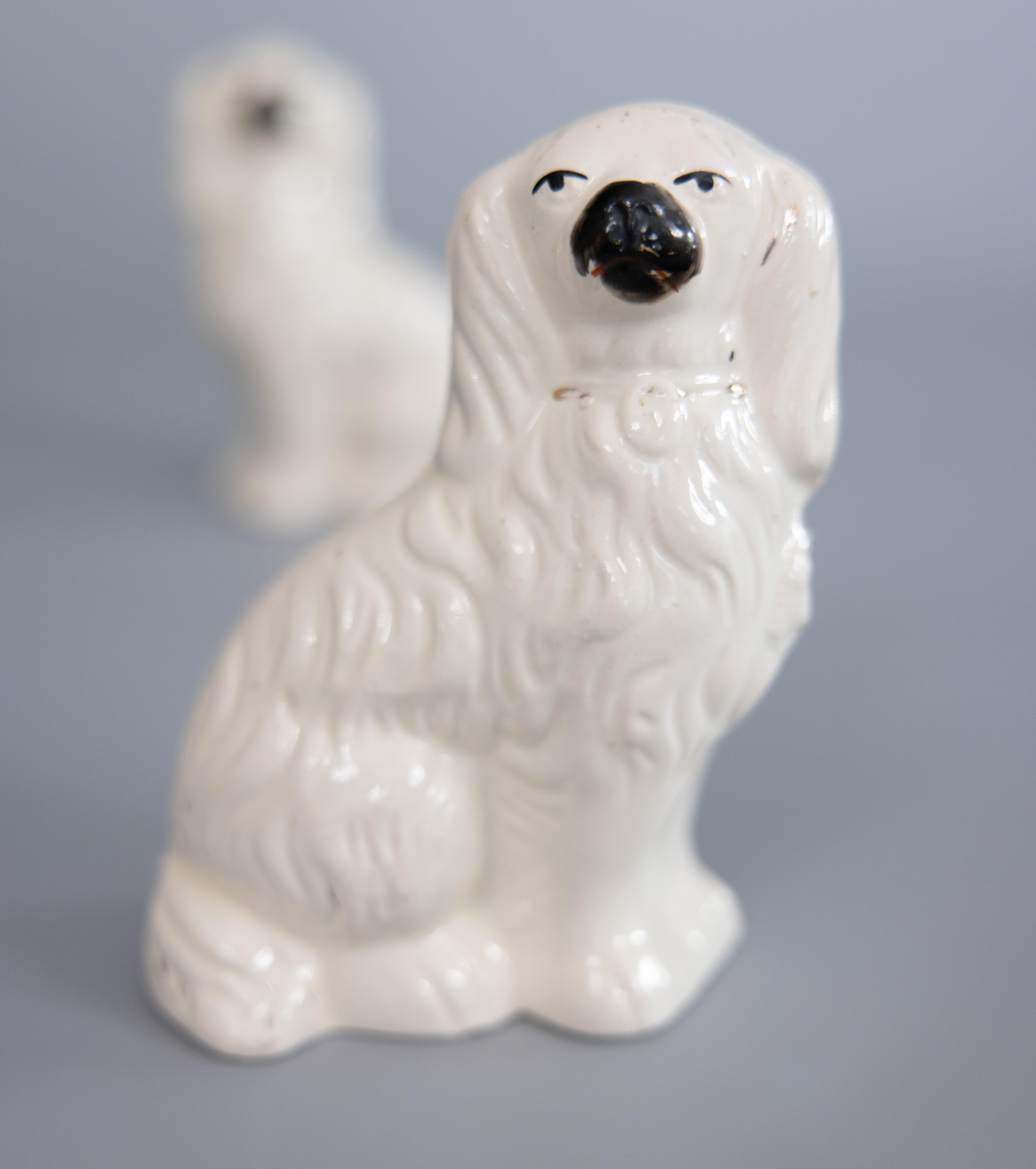 Victorian Pair of 19th Century English Staffordshire Spaniel Dogs