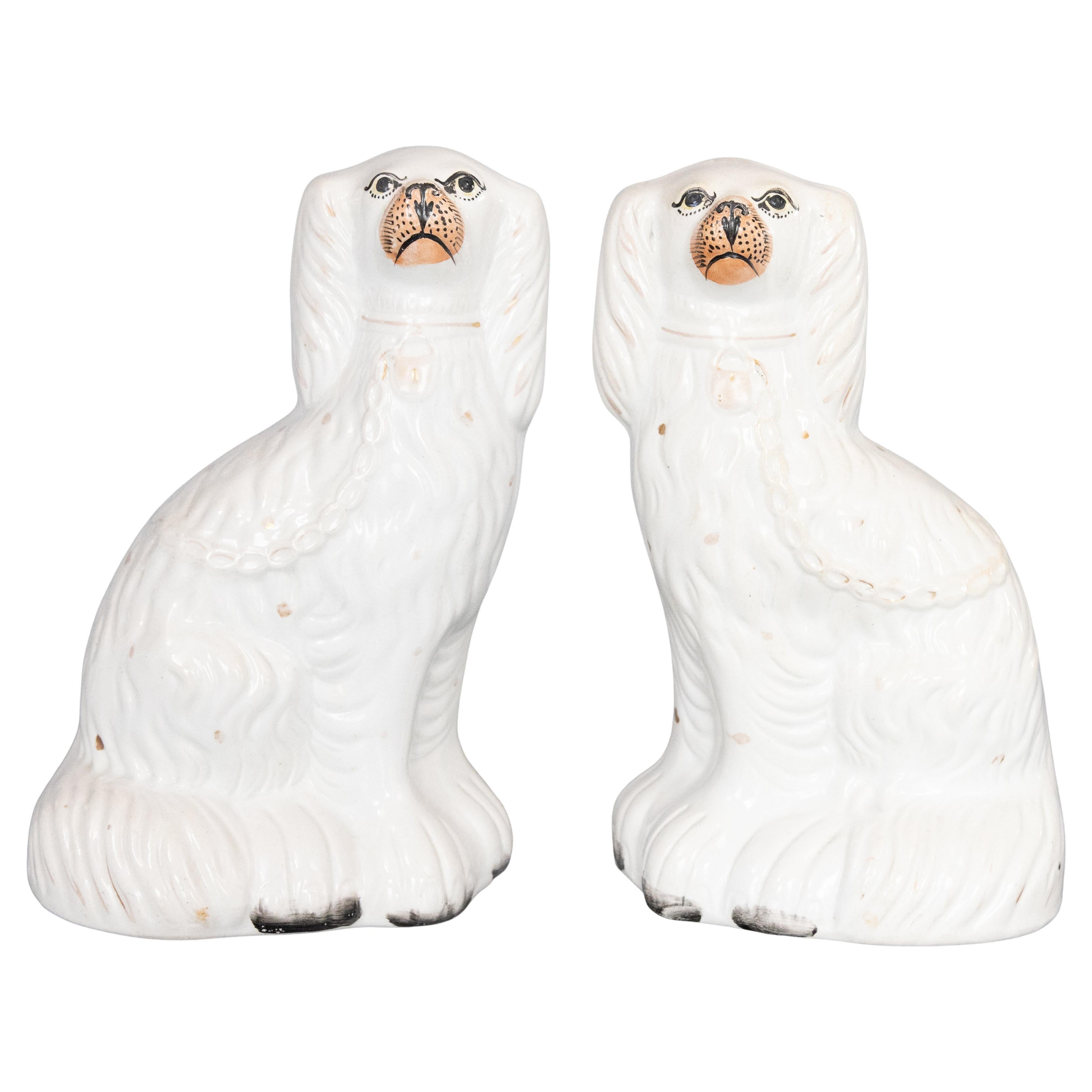 Pair of 19th Century English Staffordshire Spaniel Dogs