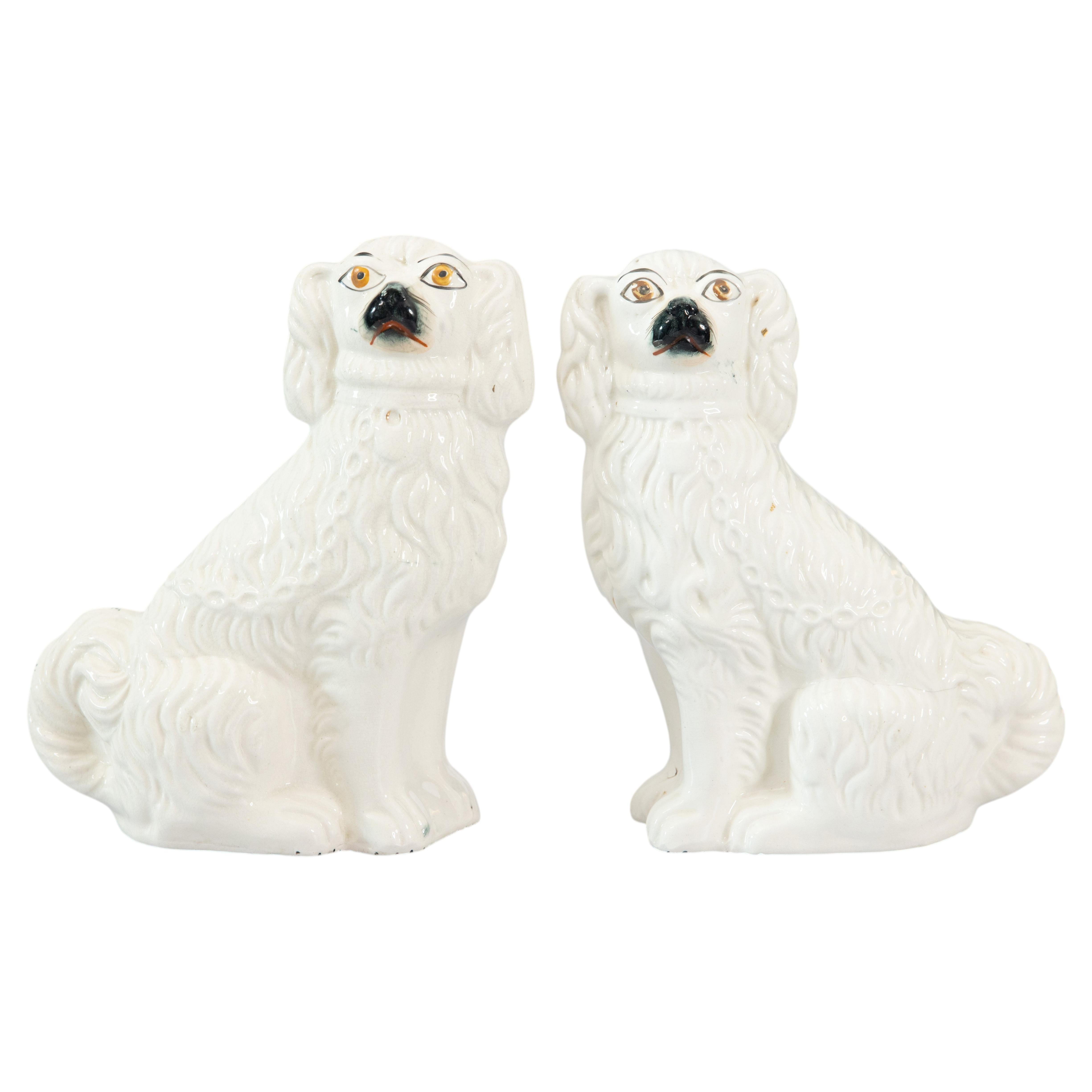 Coppia di cani Staffordshire Spaniel inglesi del XIX secolo