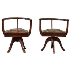 Antique Pair of 19th Century English Study Chairs