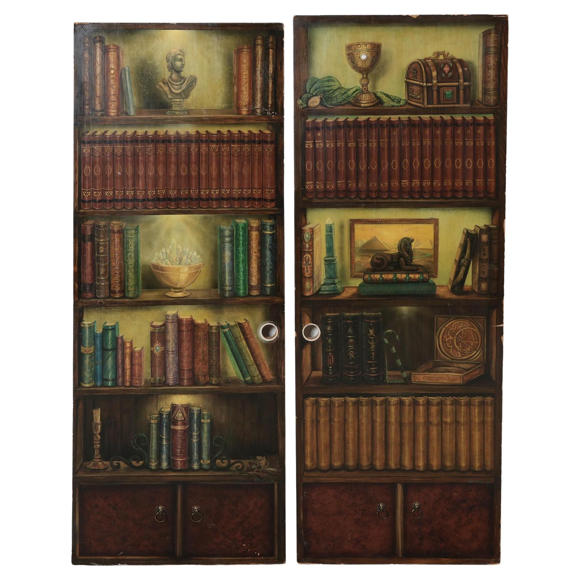 Pair of 20th Century English Trompe-l
œil Library Doors en vente