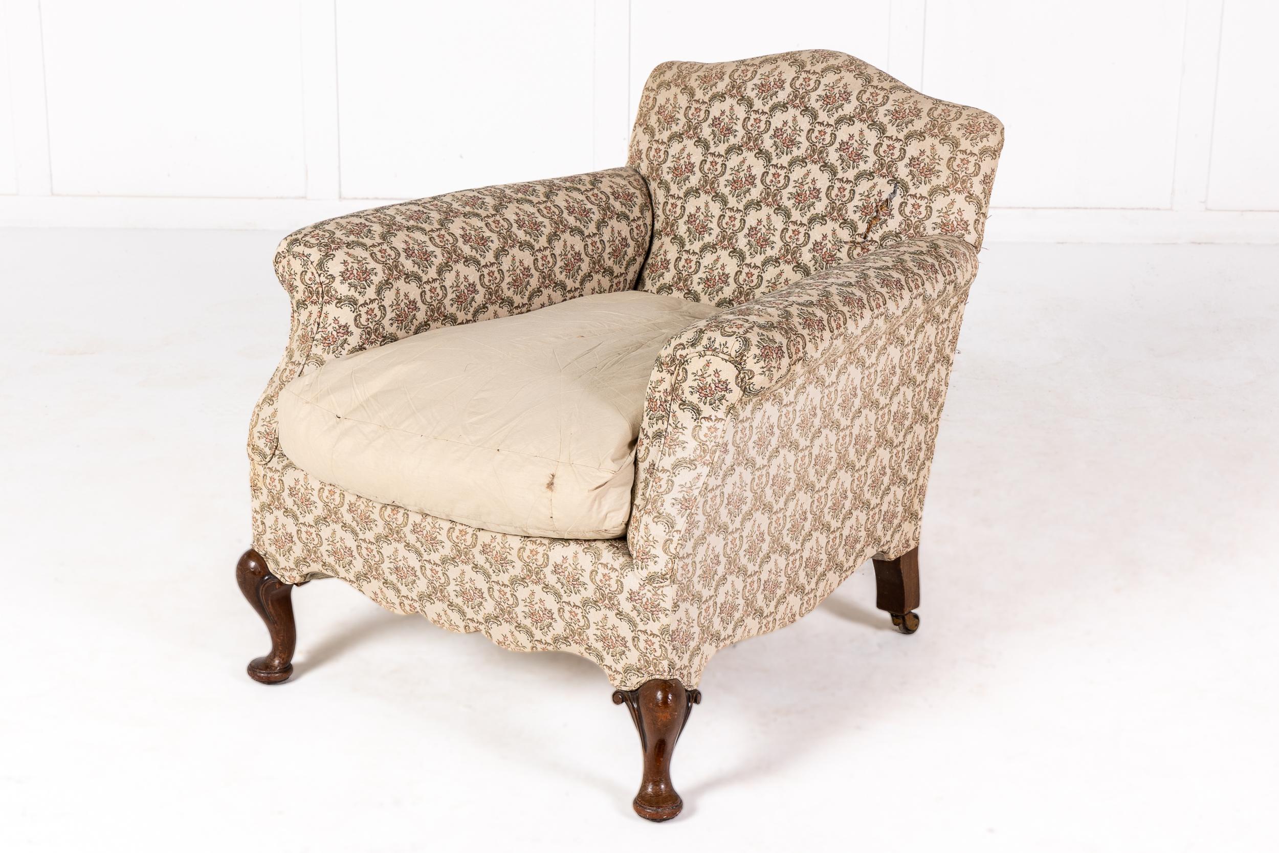 Mahogany Pair of 19th Century English Tub Bergère Armchairs For Sale
