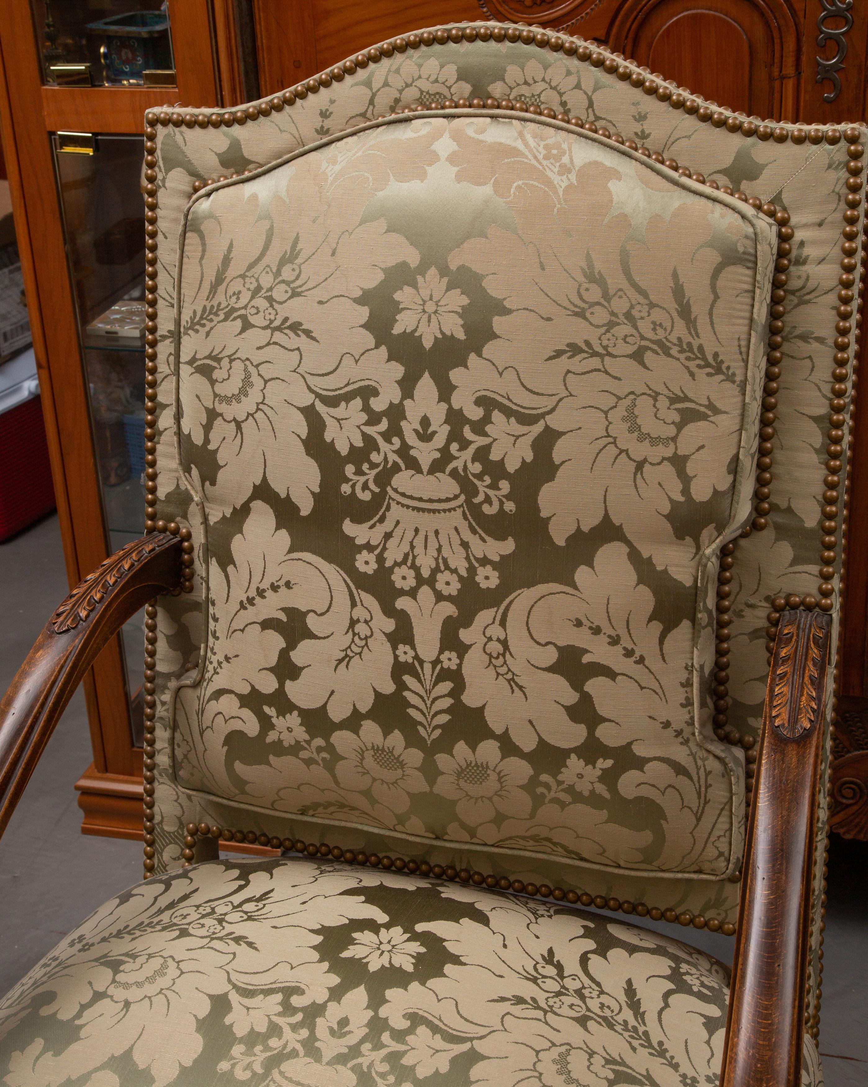 Upholstery Pair of 19th Century English Upholstered Library Chairs